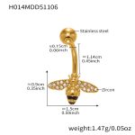 color: H014-Gold Post Length 11.4mm Post Thickness 1.55mm