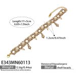 color: E343-Gold Pearl Bracelet 17+5cm