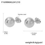 color: F1698-Steel Color Hollow Stud Earrings