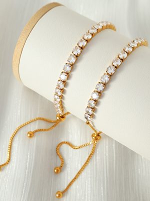 Design Zircon Bracelet Wrist Ring Girl Versatile Sweet Cool Bracelet