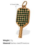 color: PJ509GNG Green Rhinestone Gold Pendant