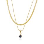 color: Round Rainbow Dark Zircon Necklace