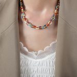 color: P1613-Gold Necklace -40+5cm