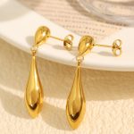 All-Matching 18K Gold Plating Stainless Steel Irregular Water Drop Ins Personalized Ear Studs