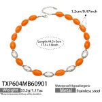 color: TXP604-Champagne Color Resin Steel Color Necklace -44.5+5cm