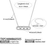 color: TXP248-Steel Color Zircon Necklace 40+5cm