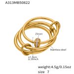 color: A313-Gold Geometric Multi Layer Ring