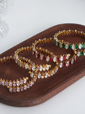 New Advanced Personality Design Light Luxury Color Zircon Bracelet Ornament Women
