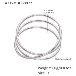 color: A312-Steel Color Geometric Multi Layer Ring