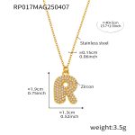 color: RP017-R Letter Gold Necklace 40+5cm