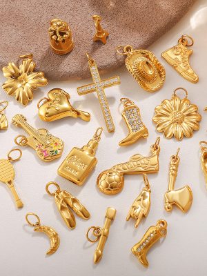 Creative Personality DIY Multi-Grid Pendant Stainless Steel 18K Gold Plating All-Match Multi-Element Accessories