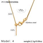 color: P1178-4 Gold Necklace 49cm