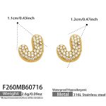 color: F260-Letter J Gold Earrings