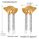 color: F1453-Two-tone Gold Earrings