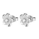 color: Plum Blossom Flower Stud Earrings 2 Steel Color