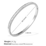 color: SZ208WES White Rhinestone Silver Bangle