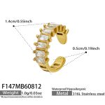 color: F147-Zircon Gold Ear Clip -Single