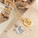 Retro Diamonds Sun Moon Abstract Pendant Necklace Personalized Design