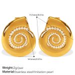 color: EH724WEG White Bead Gold Earrings