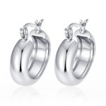 color: 3 Width Round Steel Color Earrings