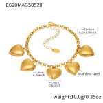 color: E620-Gold Heart Bracelet 16+5cm