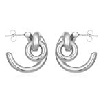 color: Cast Knotted Earrings Steel Color