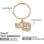 color: TXA130-White Zircon Gold Ring -Size 7