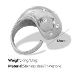 color: JZ24 Rhinestone Silver US Size 7 (Non-adjustable