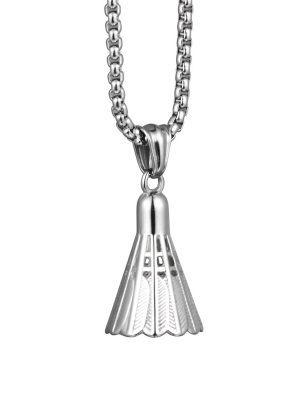 Badminton Fitness Men's Necklace Geometric Stainless Steel Vintage Pendant Ornament