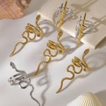 Stainless Steel Snake Ring Advanced Open Ring Hand Jewelry Rings