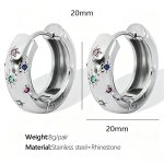 color: EH323S Multicolor Rhinestone Silver Earrings