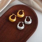 New Personality Temperament Entry Lux Advanced U-Shaped Stainless Steel Earrings Design Ornament Women