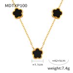 color: MDTXP100-Gold Black Necklace