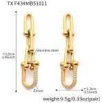 color: TXF434-Gold Zircon Earrings