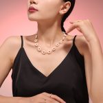 French Style New Sweet Freshwater Pearl Flower Necklace Women's Design Necklace Light Luxury Stainless Steel Clavicle Chain