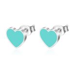 color: Heart Stud Earrings Blue Color MS-552