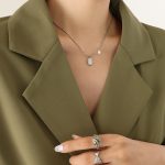 color: P288-Steel Color Necklace -40+5cm