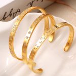Exaggerated and Personalized All-Match Stainless Steel Inlaid round Zircon Marine Series Advanced Open-Ended Bracelet