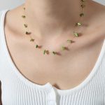 color: P018-Green Natural Stone Necklace -40+7cm