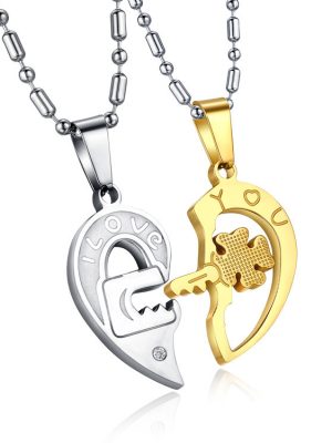 New Bamboo Necklace Love Key Heart-to-Heart Cross Men's Chain Pendant Necklace Clothing