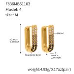 color: F836-4 Black Zircon Earrings -Medium