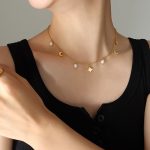 color: P774-Gold Necklace -40+5cm