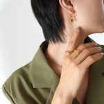 color: F032-Gold Purple Zircon Earrings