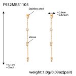 color: F932-Gold Tassel Zircon Earrings