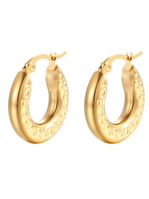 round Stainless Steel Coil Earring Ear Clip 5.0 Thick and Bold Women's Electroplating
