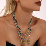 Nepal Creative Devil's Eye Natural Stone Beaded Necklace Ethnic Funny Personality Stainless Steel Jewelry
