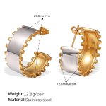 color: EH1036SG Two-tone Gold Earrings