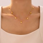 Baroque New Geometric Small Scallop Pendant Necklace Women's Stainless Steel 18K Gold Plating Graceful Personality Clavicle Chain Ornament