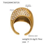 color: TXA326-Gold White Zircon Ring -Size 7