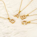New Stainless Steel Pearl 26 Letter Necklace Simple Advanced Clavicle Chain Female Temperament All-Match Accessories